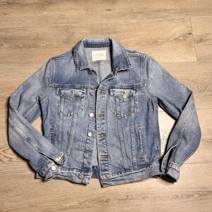 Lucky Brand Tomboy Trucker Denim Jacket Blue Wash Size Medium M